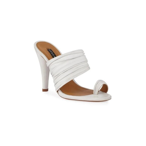 Veronica Beard Orla Napa Leather Sandals in Eggshell - Picture 1 of 10